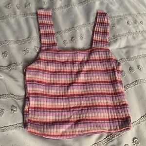 pastel striped crop top